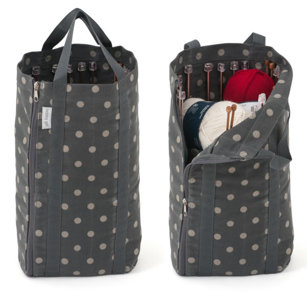 Charcoal Polka Dot Craft Shoulder Bag