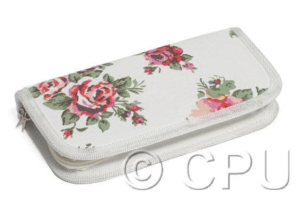Cream Floral Crochet Hook Case