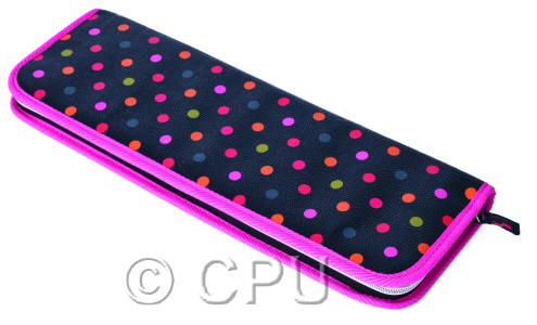 Pink Edging with Colourful Dots Knitting Pin Case 