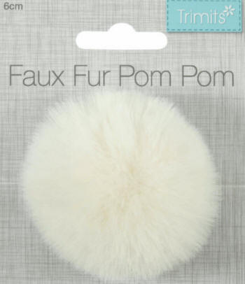Cream Faux Fur 6cm PomPom