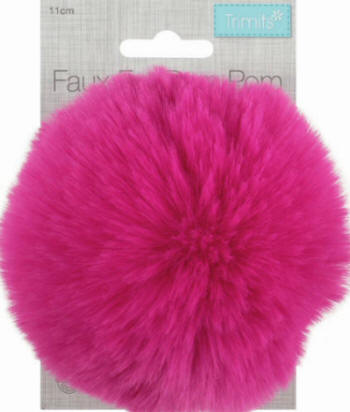 Cerise Faux Fur 11cm PomPom
