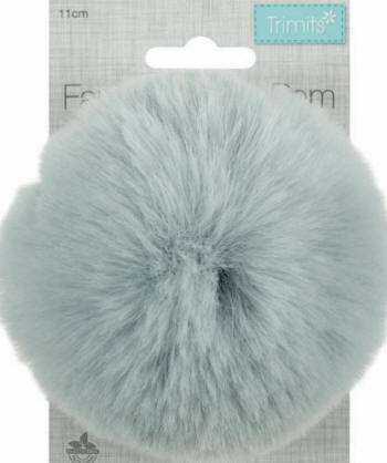 Light Blue Faux Fur 11cm PomPom