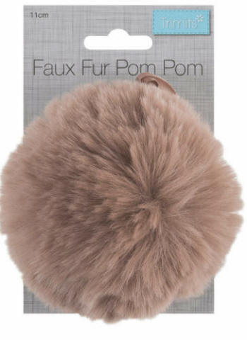 Pink Faux Fur 11cm PomPom