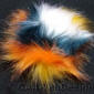 12cm Black, Orange, Yellow Faux Fur PomPom