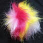 12cm Red, Yellow, White Faux Fur PomPom