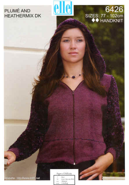 ladies Double Knit cardigan with furry hood and sleeves