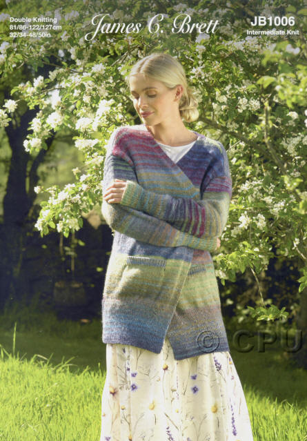 Ladies cardigan in 2 colours in shades EM16 (Reflection) and EM13 (Peaceful).