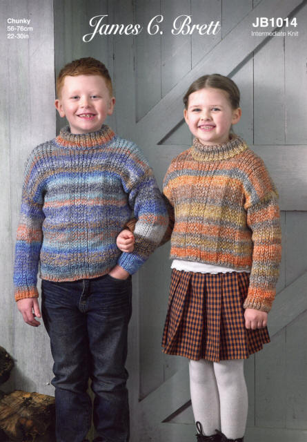 Colour shown for long Boys Sweater is Shade MC128 - Mountain River. Colour shown for Cropped girls Sweater is MC89.