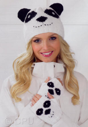 Ladies Novelty Hat & Gloves - Panda