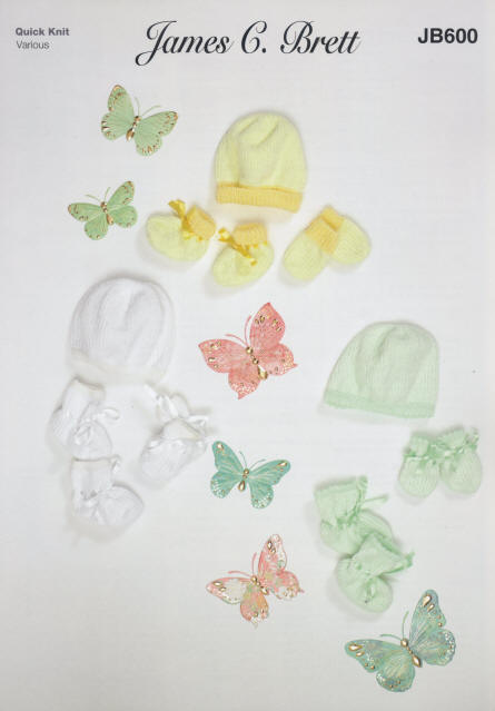 Hats, Mittens and Bootees - shades shown below