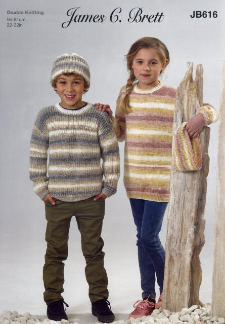 Childrens Round Neck Sweater, Round Neck Tunic, Hat and Cowl