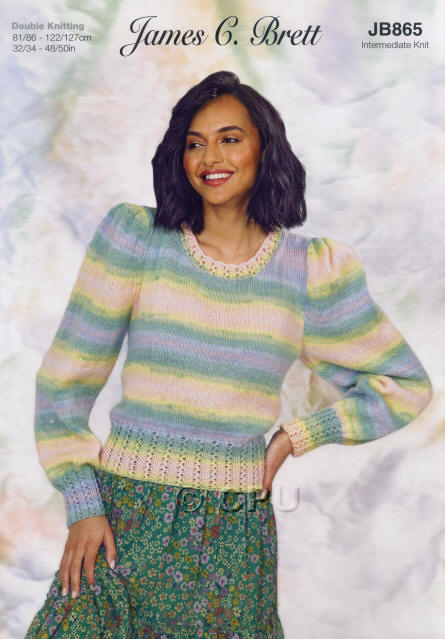 Ladies Knitted Sweater with puff sleeves