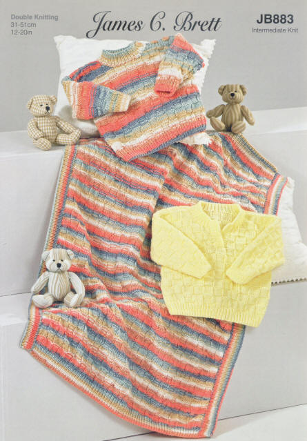 James C.Brett Twinkle Prints DK Sweater with Shoulder Opening, James C.Brett Twinkle DK Sweater with Front Opening and James C.Brett Twinkle Prints DK Blanket