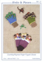 Sandra Polley Rhyming Finger Puppet Gloves Knitting Pattern KP13 
