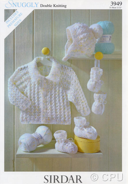 Jacket, Hat, Bootees and Mittens