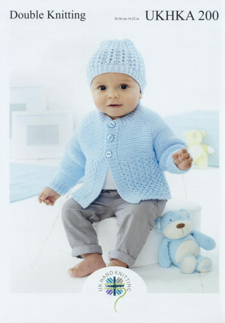 Knitted Cardigan & Hat in blue