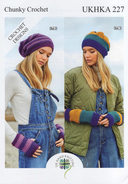 Crochet Hats and Finbgerless Mitts - Set 2 and 3