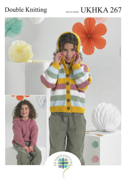 Hooded Striped Cardigan and Plain Hooded Sweater for babies, toddlers and children