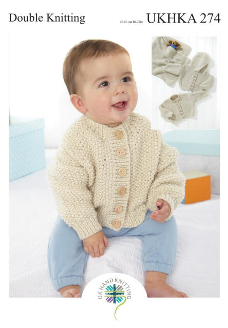 Knitted Baby Round Neck Cardigan, Hooded Cardigan and Blanket. 