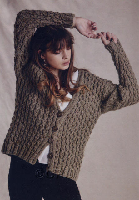 Knitted Ladies Cardigan - Colour shown is Twig (5505)