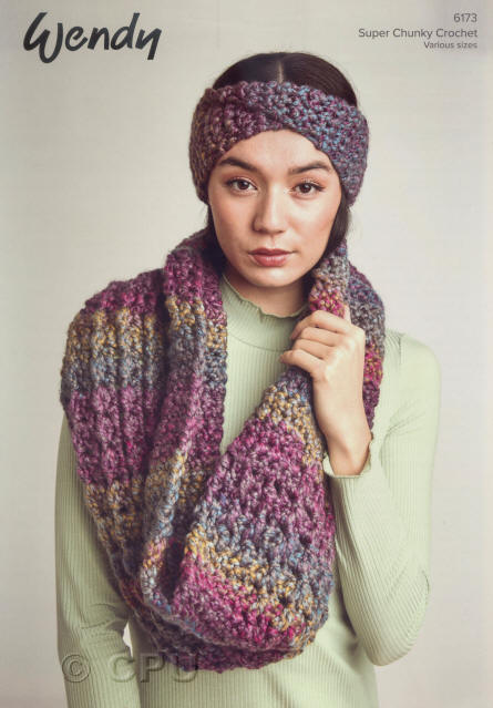 Ladies Crochet Cowl and Headband in Adventure (5684) 