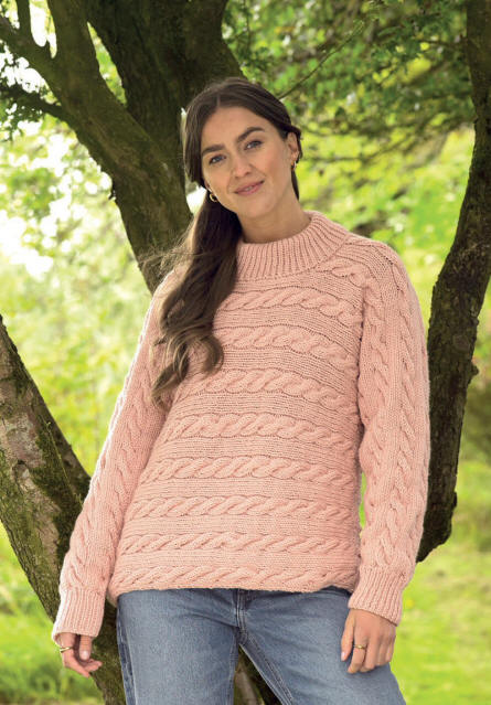 Knitted Ladies Sweater - Colour shown is Blush (SA08